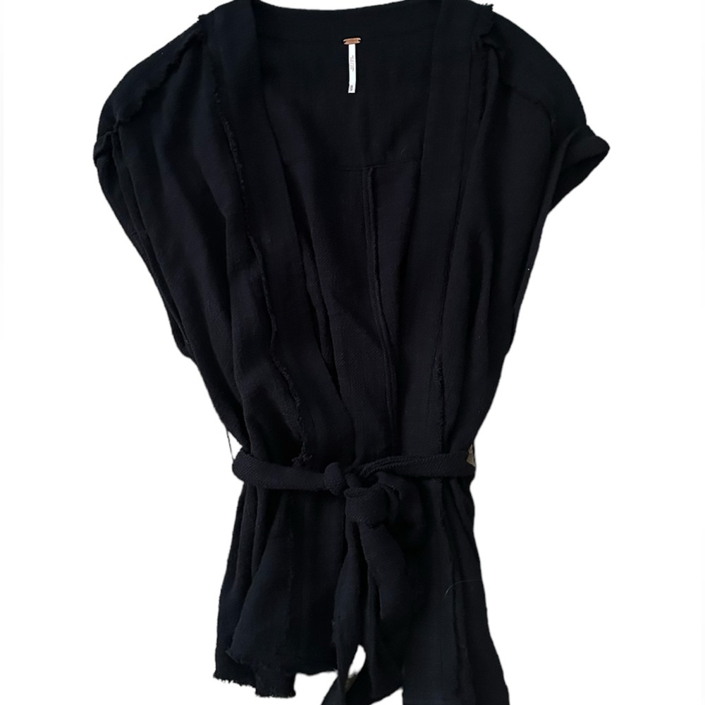 Free People Belted Vest with Cap Sleeves sz S